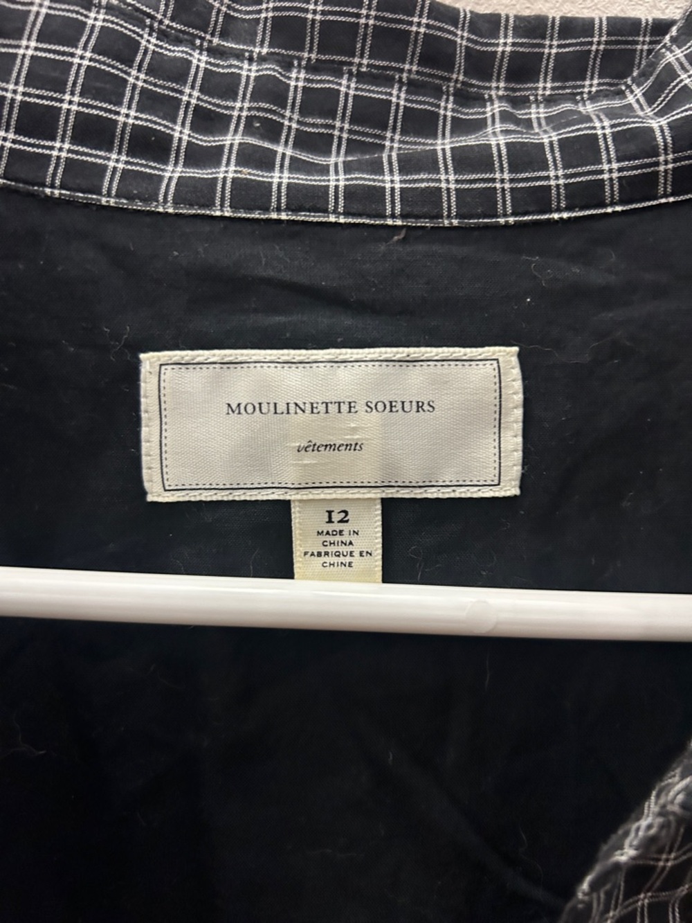 Moulinette Soeurs Plaid Dress Sz 12 Shirt Dress - Picture 3 of 6